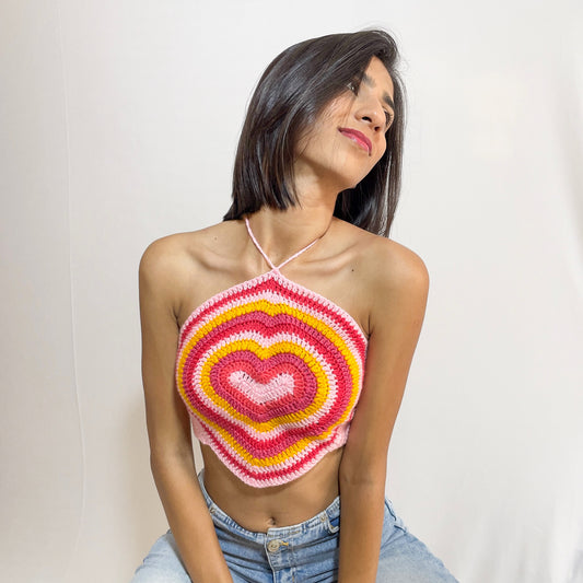 Heart Sleeveless Crop Top