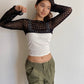 Crochet Sleeve crop top