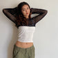 Crochet Sleeve crop top